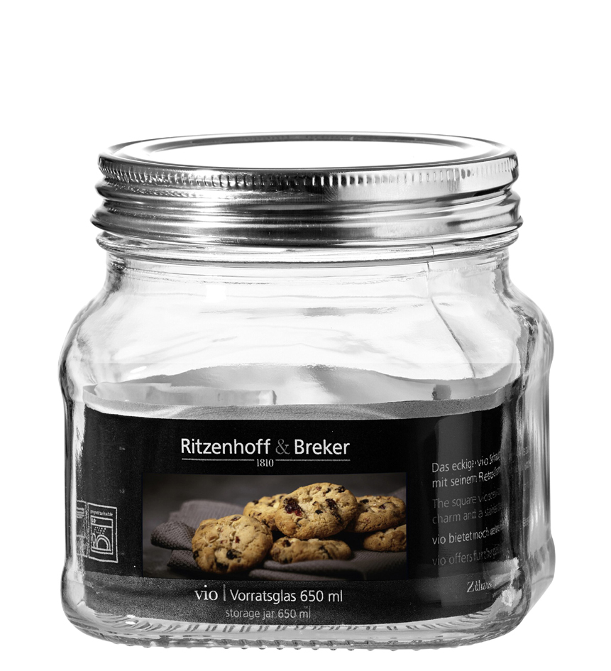 Hoekige voorraadpot VIO van 0,65 liter Hoekige voorraadpot VIO van 0,65 liter