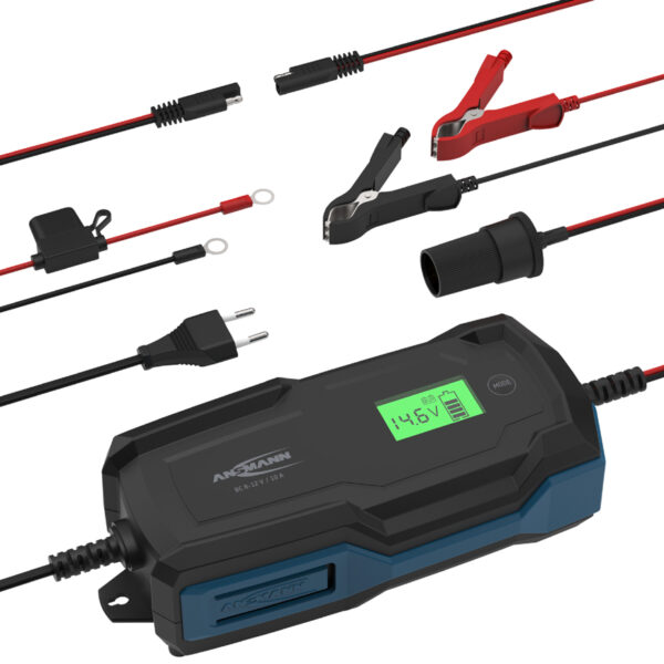 ANSMANN acculader BC auto 6-12V/10A zwart/blauw