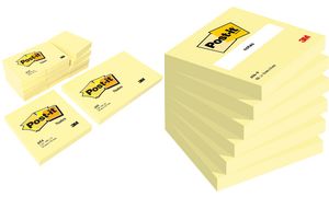 Post-it zelfklevende notitieblokjes, 76 x 76 mm, geel, 6 stuks