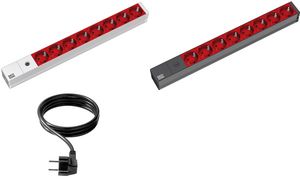 BACHMANN 19 inch stekkerdoos 8-voudig met zekering voor netwerkkast