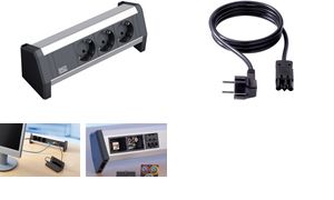 BACHMANN apparaatsnoer 3 meter zwart met hoekstekker