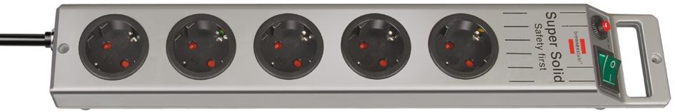 Brennenstuhl stekkerdoos Super-Solid 5-voudig zilver