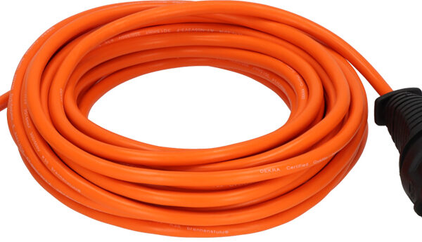 Brandverlengsnoer, spatwaterdicht, 10 meter, oranje