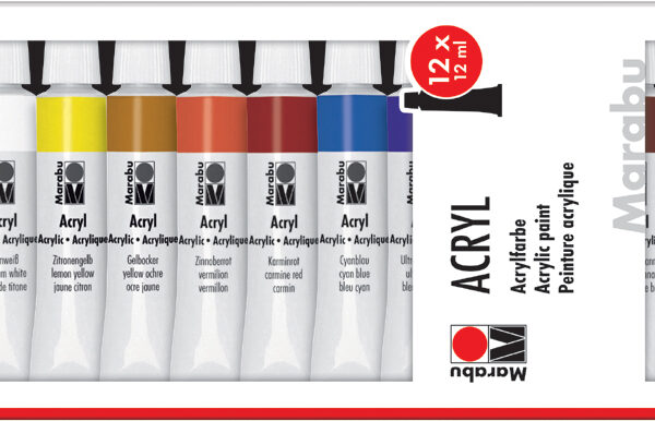 Marabu Acrylverf, 12 ml, set van 12