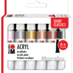Marabu acrylverf set Shiny Classics, 6 x 12 ml