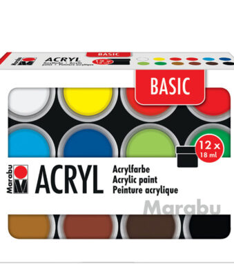 Marabu Acrylverf Set BASIC, 12 x 18 ml