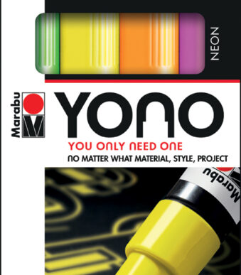 Marabu acrylmarker YONO 1,5-3,0 mm, set van 4 neonkleuren