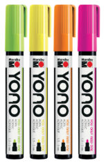 Marabu acrylmarker YONO 1,5-3,0 mm, set van 4 neonkleuren