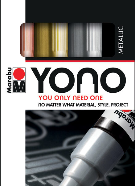 Marabu acrylmarkers YONO, 1,5-3,0 mm, set van 4, metallic kleuren