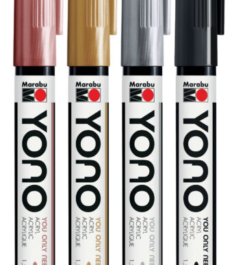 Marabu acrylmarkers YONO, 1,5-3,0 mm, set van 4, metallic kleuren