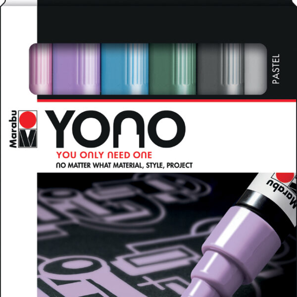 Marabu Acrylstiften YONO 1,5 - 3,0 mm, set van 6 pastelkleuren