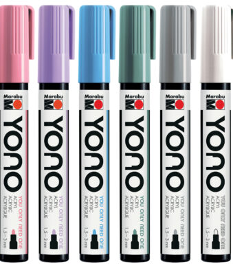Marabu Acrylstiften YONO 1,5 - 3,0 mm, set van 6 pastelkleuren