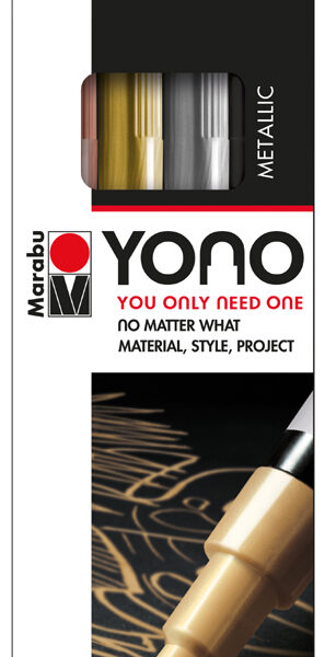Marabu acrylmarker YONO 0,5-1,5 mm metaalkleuren, set van 4