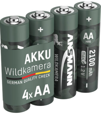 ANSMANN NiMH Oplaadbare Batterijen AA 2100 mAh voor Wildcamera's (4 stuks)