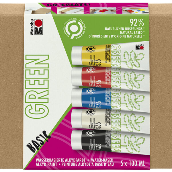 Marabu Green Watergedragen Alkydverf, Basisset