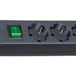 Brennenstuhl stekkerdoos Eco-Line 3-voudig zwart met schakelaar 3m kabel