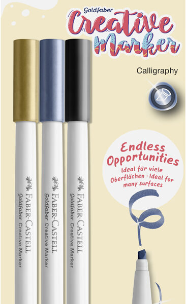 FABER-CASTELL Goldfaber Creative Marker, 3 stuks blister