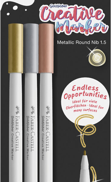FABER-CASTELL Creative Marker GOLDFABER, 3 stuks blister