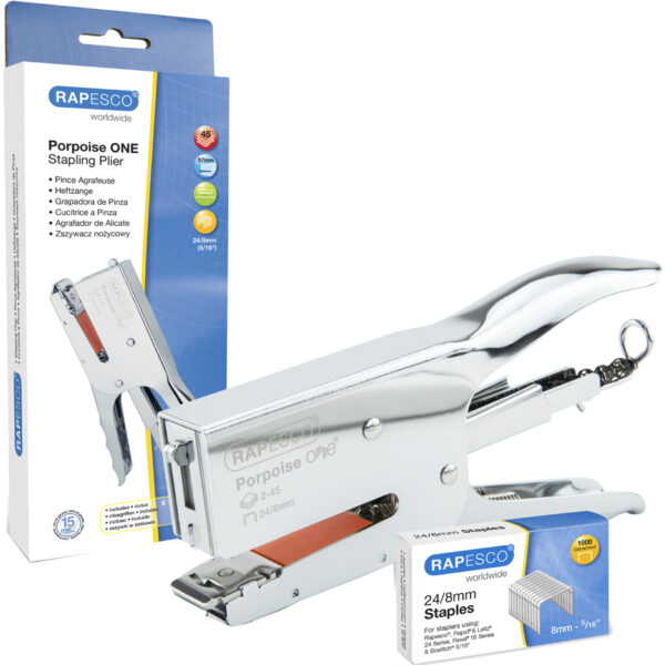 Rapesco Porpoise ONE nietmachine, chroom