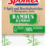 Spontex afwas- en huishoudoekjes bamboe, 5 stuks