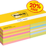 Post-it Zelfklevende Notitieblokjes 76 x 76 mm, Voordeelpak, Gekleurd