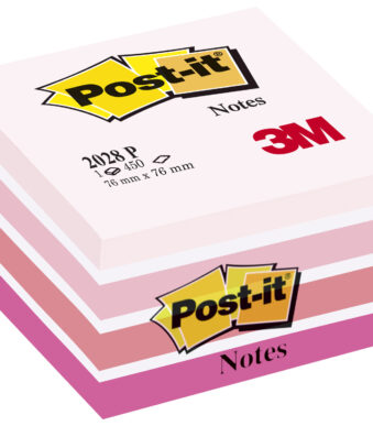 Post-it zelfklevende notitieblokje, 76 x 76 mm, pastel roze tinten