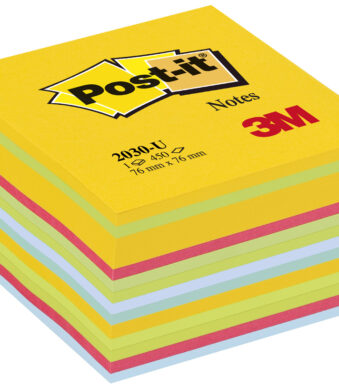 Post-it plaknotities blok, 76 x 76 mm, 450 vel, ultra kleuren