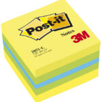 Post-it Zelfklevende Notitieblokjes Mini 51x51mm Geel/Blauw Tinten