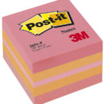 Post-it Zelfklevende Notitieblokjes Mini, 51 x 51 mm, roze/oranje tinten