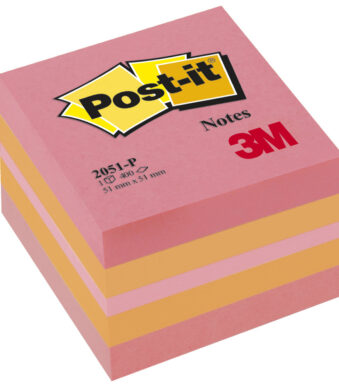 Post-it Zelfklevende Notitieblokjes Mini, 51 x 51 mm, roze/oranje tinten