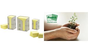 Post-it zelfklevende notitieblokjes gerecycled, 76 x 76 mm, 18+6 gratis