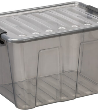 Kunststof opbergdoos HOME BOX, 15 liter, grijs