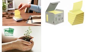 Post-it Zelfklevende memoblaadjes Recycling Z-Notes, 76 x 76 mm, geel