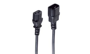 Koude-apparaat verlengkabel 0,5 meter zwart C13-C14 Koude-apparaat verlengkabel 0,5 meter zwart C13-C14