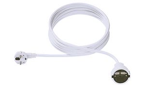 BACHMANN Verlengsnoer met randaarde, 10m, wit