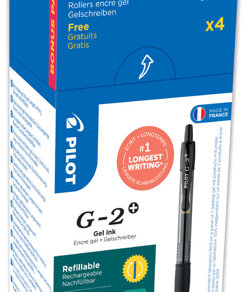 PILOT gelpen G-2 PLUS 05, voordeelpak, zwart