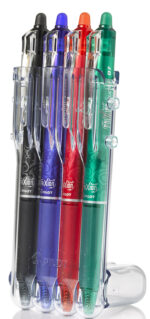 Pilot wrijfbare gelpen Frixion Ball Clicker 0,7mm, 4-delige set in etui