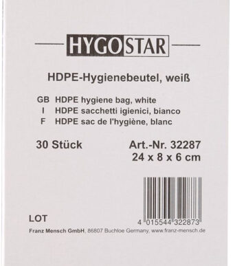 HYGOSTAR hygiënezakjes HDPE wit onbedrukt 30 stuks