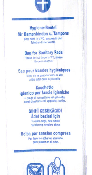 HYGOSTAR papieren hygiënezakjes wit bedrukt ophangbaar