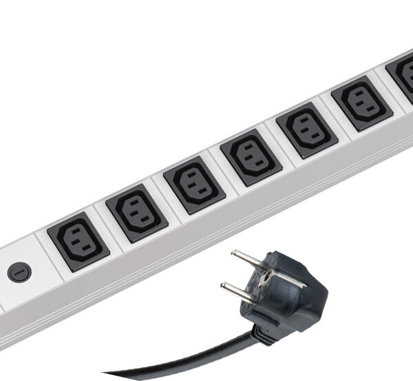 BACHMANN 19 inch stekkerdoos voor datakasten, 8-voudig