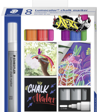 STAEDTLER Lumocolor krijtstiften set, 8 stuks in etui