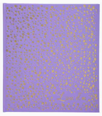 Gastenboek paars, 190 x 210 mm, violet / goud