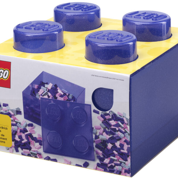 LEGO Opbergbox Storage Brick 4 Glitter, paars