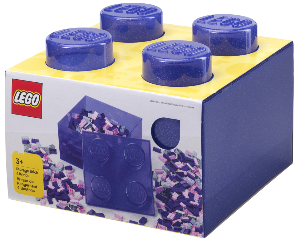 LEGO Opbergbox Storage Brick 4 Glitter, paars LEGO Opbergbox Storage Brick 4 Glitter, paars