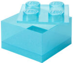 LEGO Opbergbox 4 Noppen Glitter Lichtblauw
