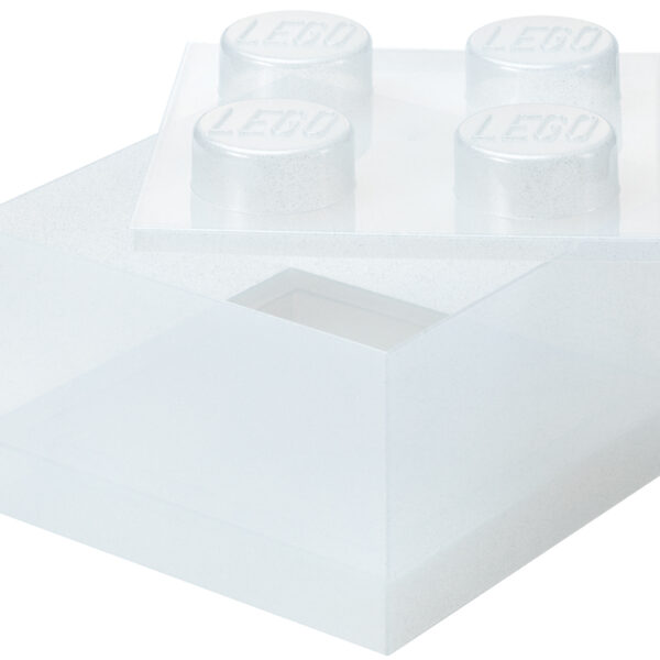 LEGO Opbergbox 4 Noppen Glitter Transparant