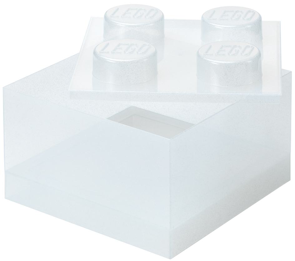 LEGO Opbergbox 4 Noppen Glitter Transparant LEGO Opbergbox 4 Noppen Glitter Transparant