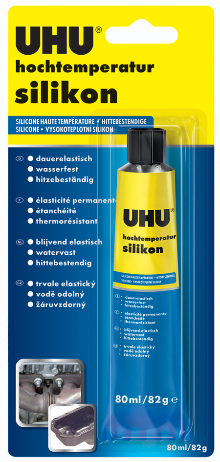UHU Hittebestendige siliconen kit, zwart, 80 ml tube. UHU Hittebestendige siliconen kit, zwart, 80 ml tube.