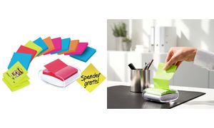 Post-it Z-Notes dispenser wit met gekleurde plaknotities