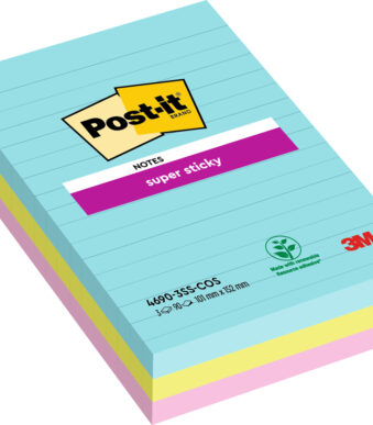 Post-it plaknotities Super Sticky Notes 101x152mm Cosmic collectie